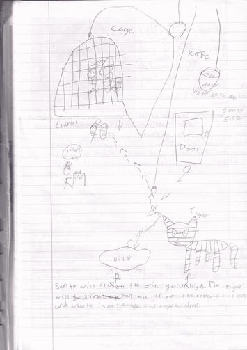 year 4 me's idea of a santa trap. not quite sure where you'd get a tiger from though!