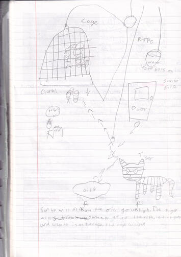 year 4 me's idea of a santa trap. not quite sure where you'd get a tiger from though!