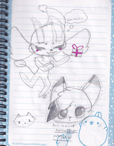 haru christmas doodle + a random kitty